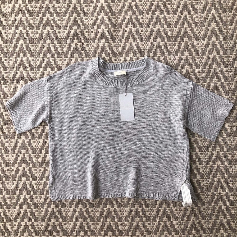 Poetry short sleeve linen knit sweater top size 6
